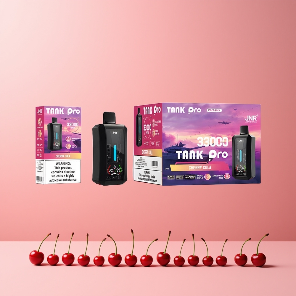 JNR Tank Pro 33000 Puffs Norge Engros Digital Display Dual Mesh Kirsebær Cola