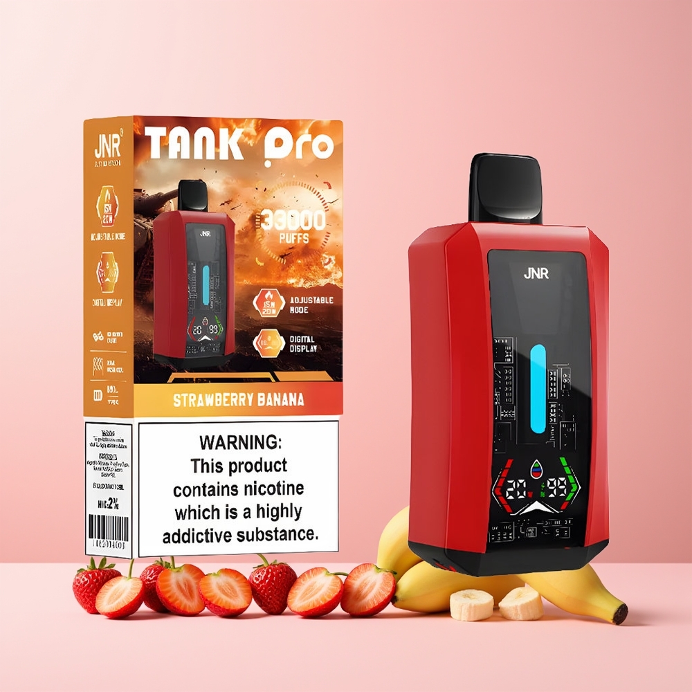 JNR Tank Pro 33000 Puffs Norge Engros Digital Display Type-C Jordbær Banan