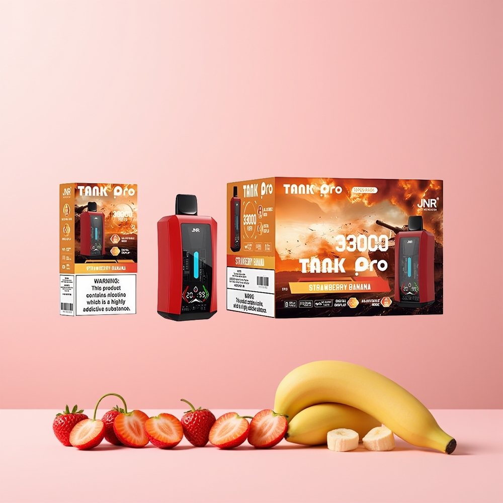 JNR Tank Pro 33000 Puffs Norge Engros Digital Display Type-C Jordbær Banan