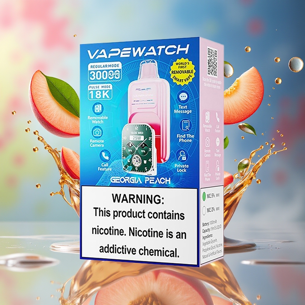 JNR VapeWatch 30000 Puffs 1000mAh 19mL 5% Norge Engros Georgisk Fersken