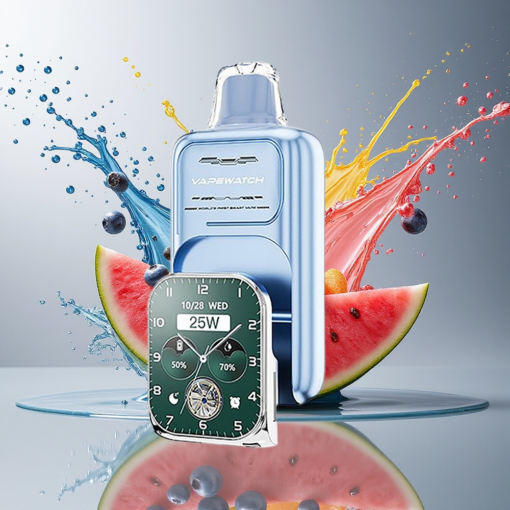 JNR VapeWatch 30000 Puffs 1000mAh Type-C Quick Charge Norge Engros Blåbær Vannmelon