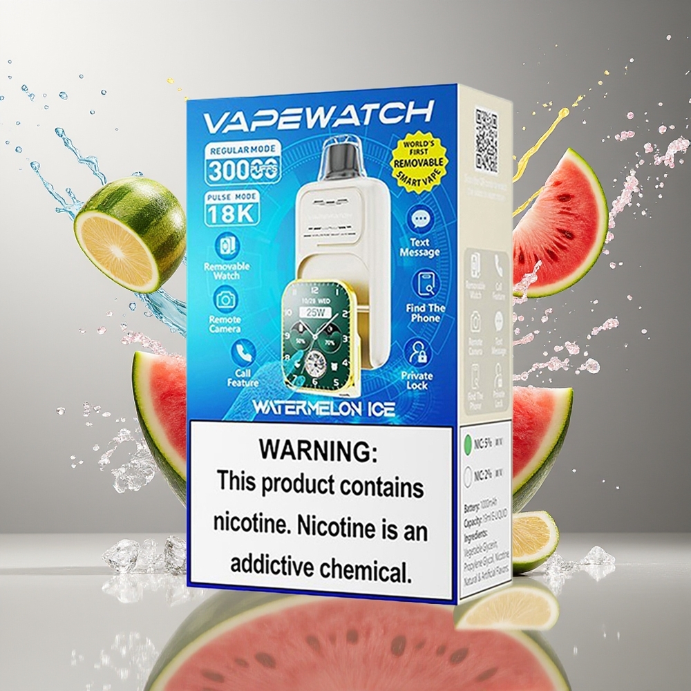 JNR VapeWatch 30000 Puffs 1000mAh Type-C Vannmelon Is Norge Engros