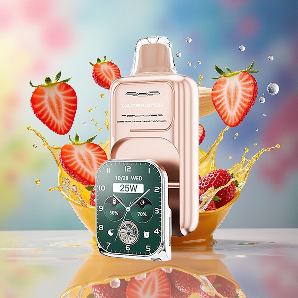 JNR VapeWatch 30000 Puffs Norge Engros 1000mAh Type-C Jordbær Banan