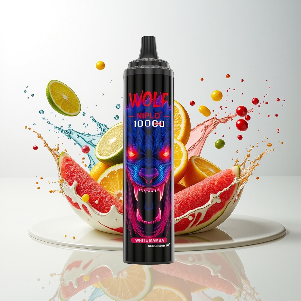 JNR Wolf Niplo 10000 Puffs Norge Engros 1.0 Ohm Mesh 650mAh 20ml Type-C Hvit Kobra