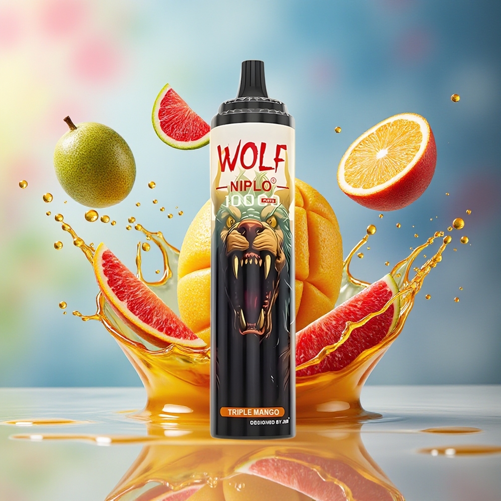 JNR Wolf Niplo 10000 Puffs Norge Engros Triple Mango Mesh 1.0 Ohm Type-C 650mAh 20ml
