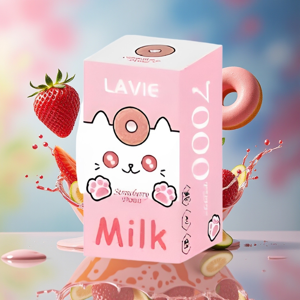 LAVIE Milk 7000 Puffs 16ML 600mAh Norge Engros Jordbærdonut