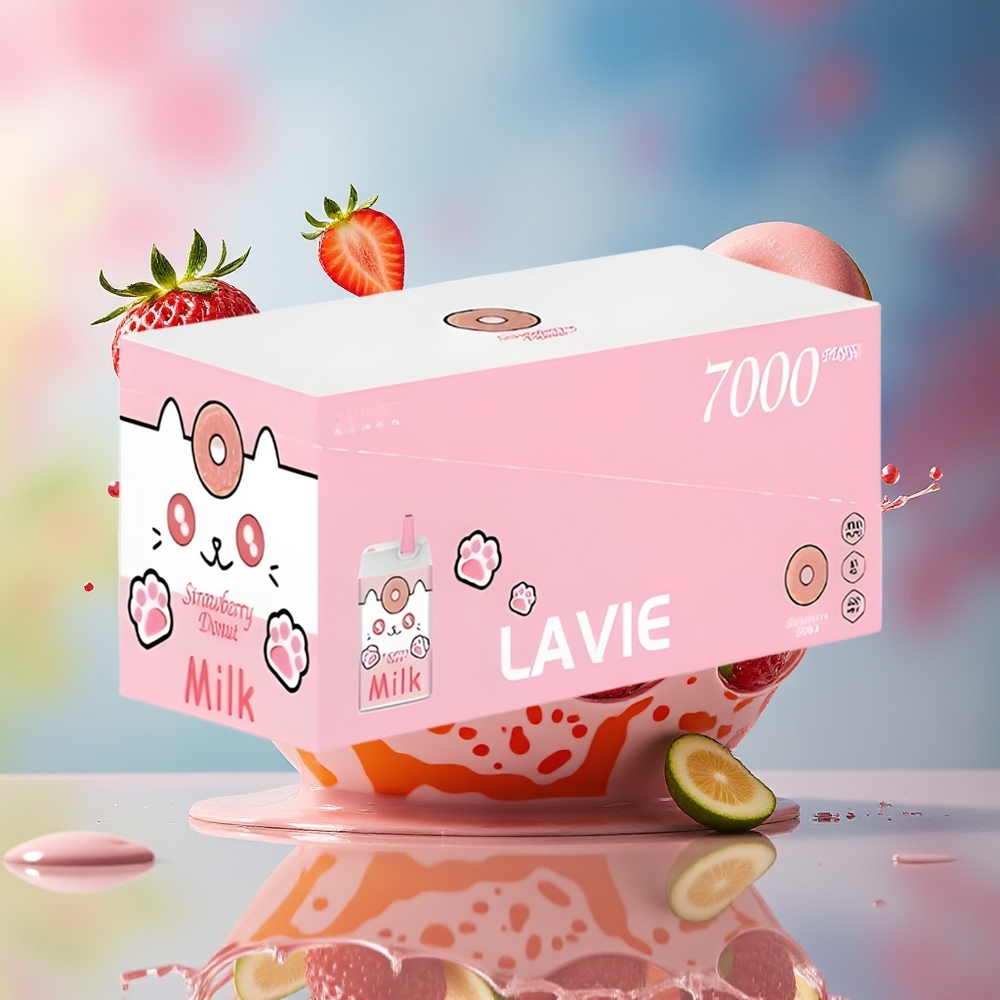 LAVIE Milk 7000 Puffs 16ML 600mAh Norge Engros Jordbærdonut