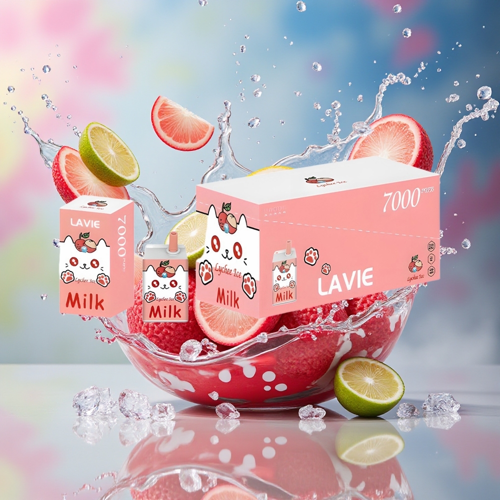 LAVIE Milk 7000 Puffs 16ML Norge Engros Type C Litchi Is