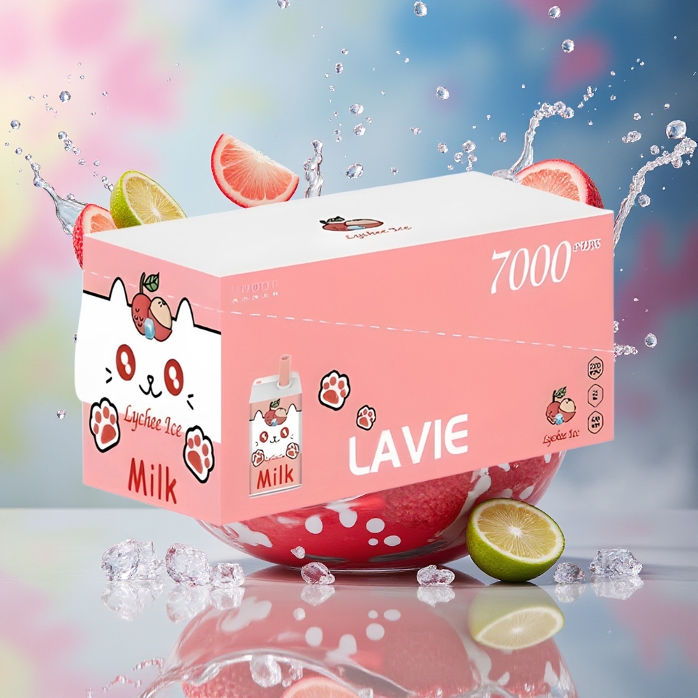 LAVIE Milk 7000 Puffs 16ML Norge Engros Type C Litchi Is