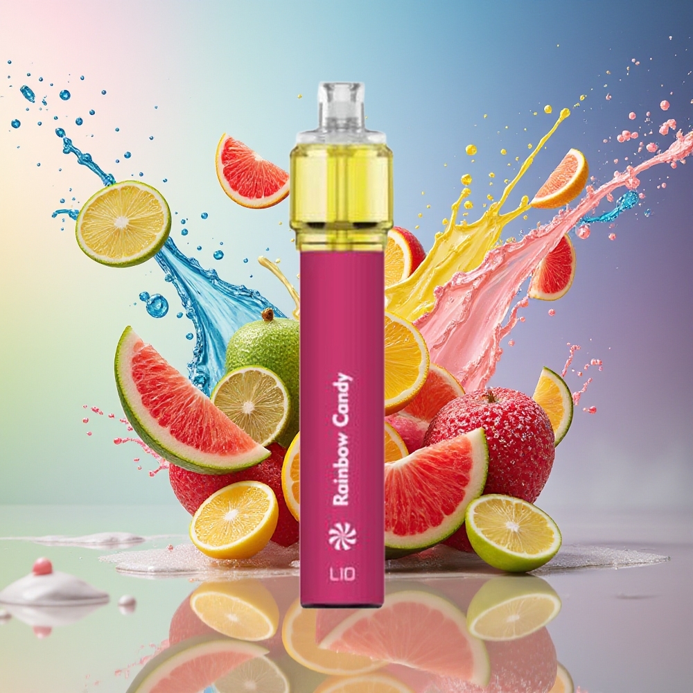 LIO Bee18 Max 2500 Puffs Engangsdamper 1300mAh Regnbue Godteri Norge Engros