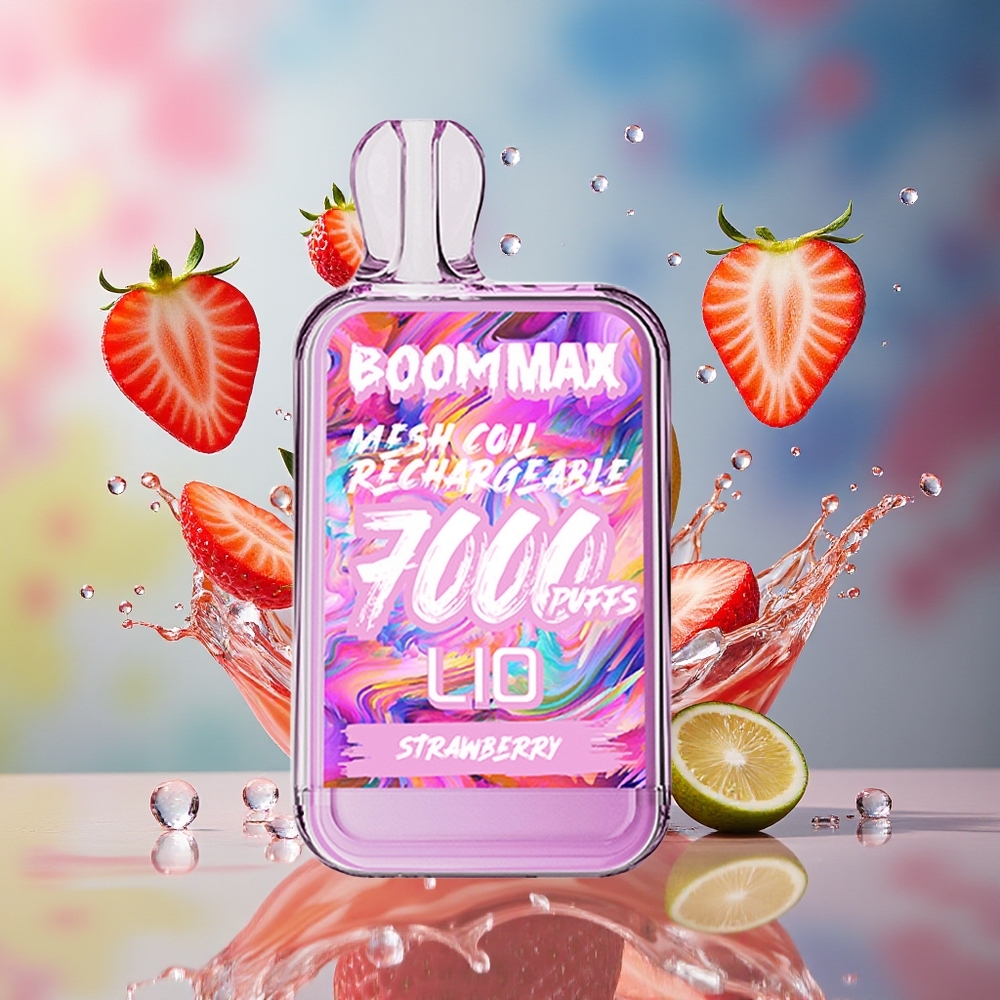 LIO BOOM MAX 7000 Puffs Engros Norge 15ml Jordbær Type-C 650mAh 1.0 Ohm