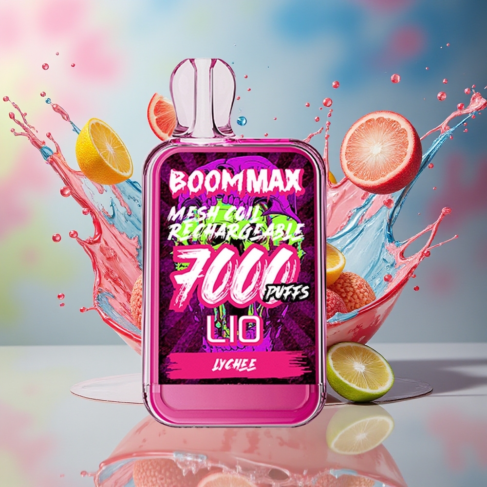 LIO BOOM MAX 7000 Puffs Norge Engros 15ml 50mg Litchi Type-C Ladesnabel Engangsdamper
