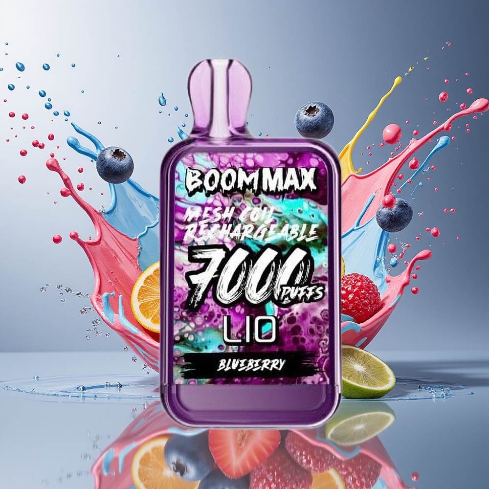 LIO BOOM MAX 7000 Puffs Norge Engros 15ml Blåbær Engangsdamper 650mAh Type-C