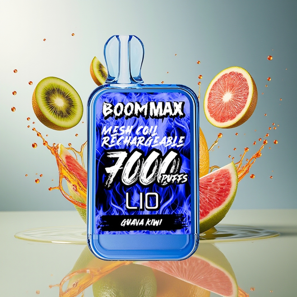 LIO BOOM MAX 7000 Puffs Norge Engros 15ml Guava Kiwi 50mg Type-C 650mAh