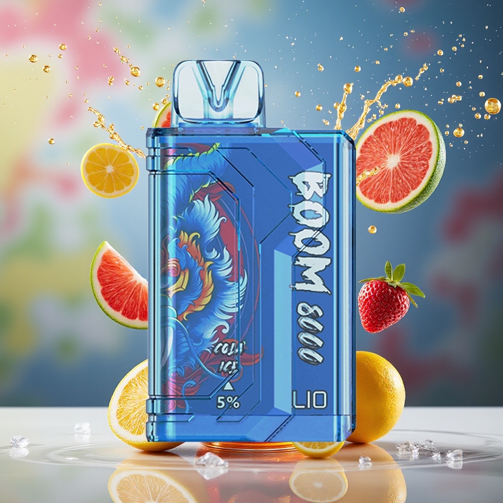 LIO BOOM PRO 8000 Puffs Engros Norge Engangsdamper Cola Is 650mAh Type-C 15ml 5%