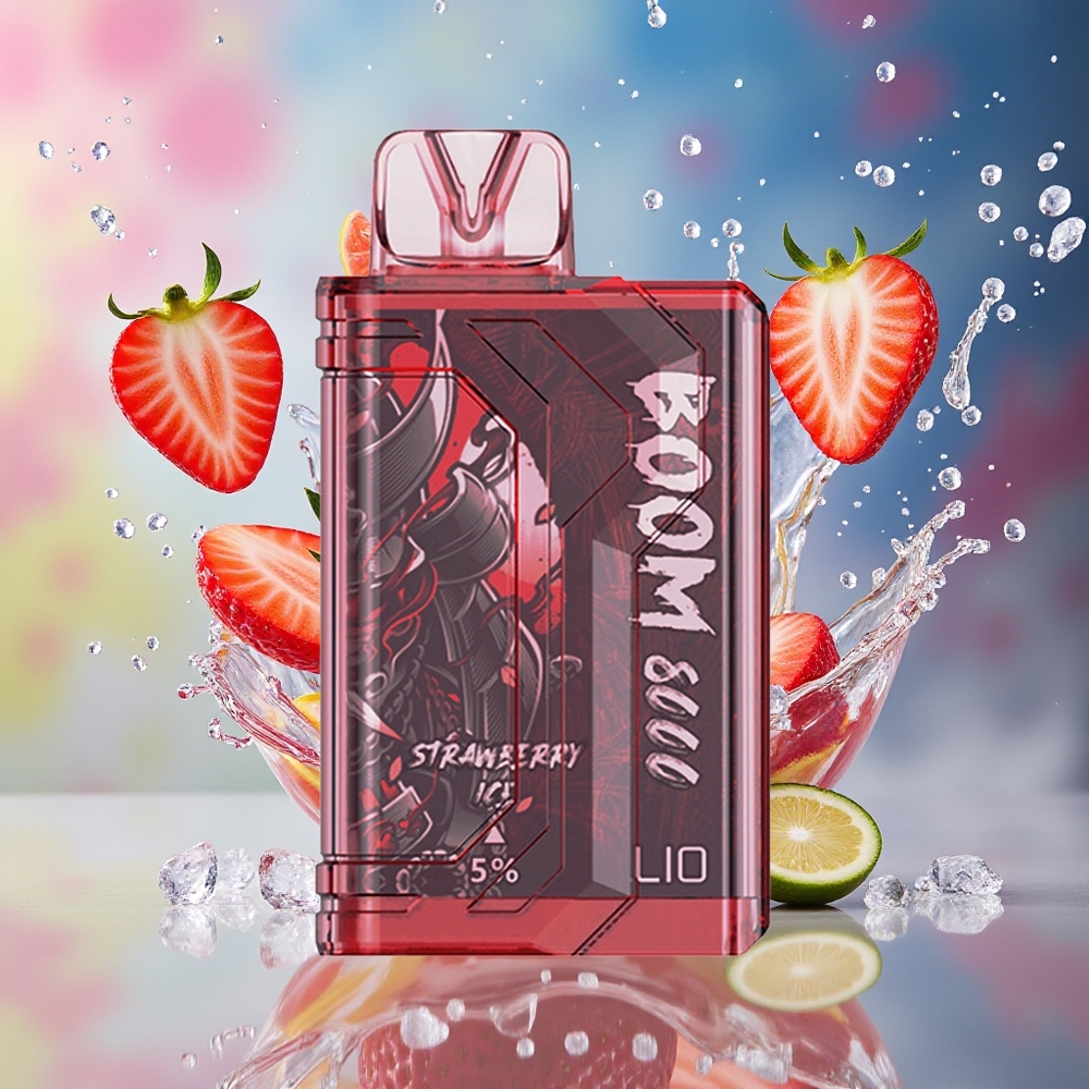 LIO BOOM PRO 8000 Puffs Norge Engros 650mAh Type-C 15ml Jordbær Is