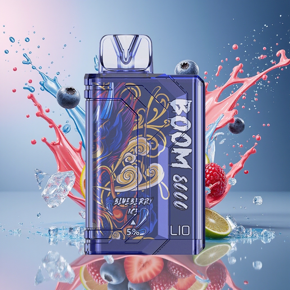 LIO BOOM PRO 8000 Puffs Norge Engros Blåbær Is Type-C 650mAh 15ml 5%