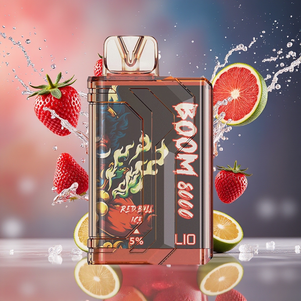LIO BOOM PRO 8000 Puffs Norge Engros Oppladbar Type-C 15ml Rødt Okse Is
