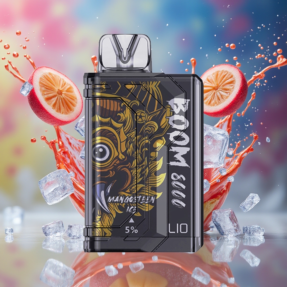 LIO BOOM PRO 8000 Puffs Norge Engros Type-C 650mAh 15ml 5% Mangostein Is