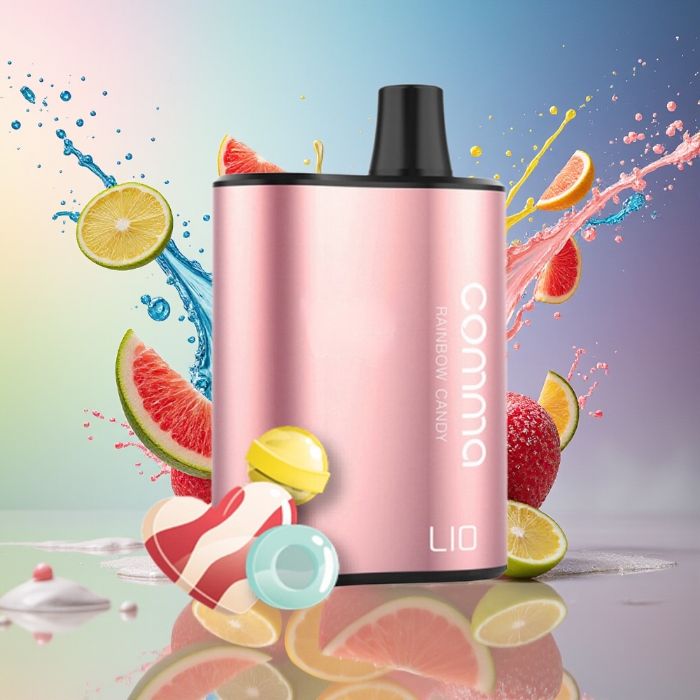 LIO COMMA 5000 Puffs Engros Norge 15ml 900mAh Regnbue Godteri