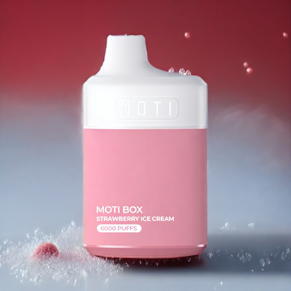 MOTI BOX 6000 Engros Norge 14mL Jordbær Iskrem 5% 400mAh