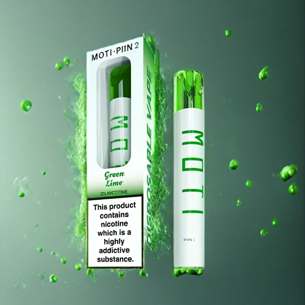MOTI PIIN 2 600 Puffs Engros Norge 2% Nikotin 2.0mL 400mAh Grønn Lime