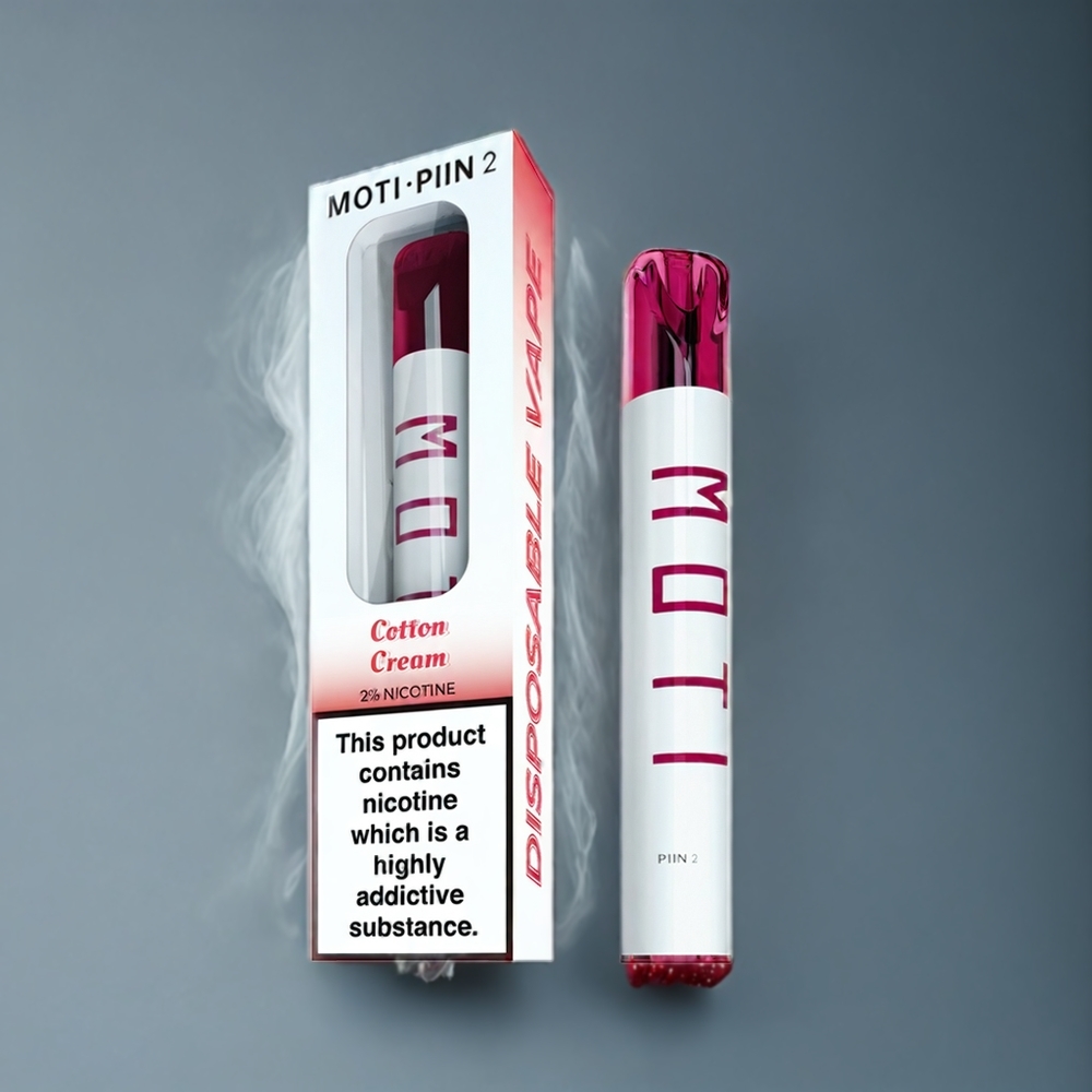 MOTI PIIN 2 600 Puffs Engros Norge 2mL 2% Nikotin Bomullskrem Disposable Vape