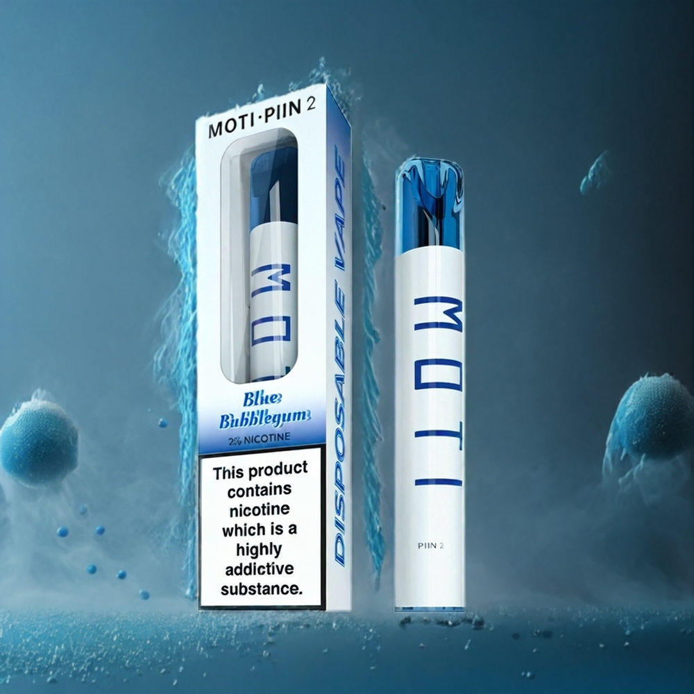 MOTI PIIN 2 600 Puffs Norge Engros 2% Nikotin 2.0mL Blå Tyggis