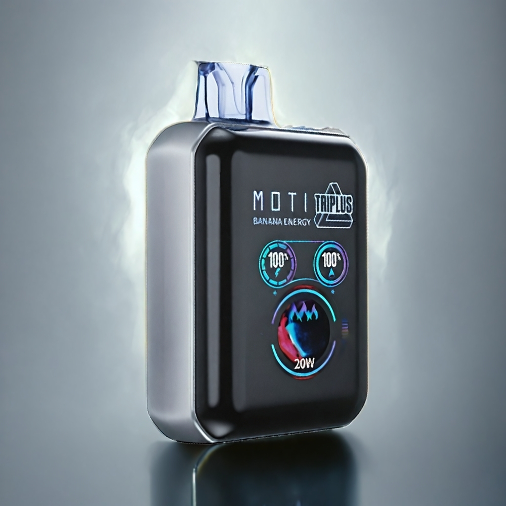 MOTI TRIPLUS METALLISK MALE 20K Norge Engros Banan Energi Full-Skjerm 18mL 650mAh
