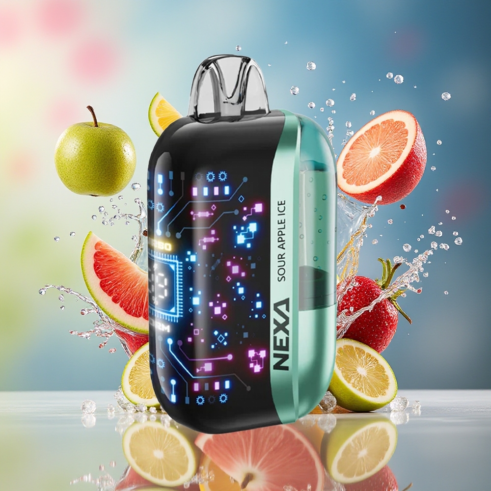 NEXA Ultra 50000 Norge Engros 20ml 800mAh 5% Nikotin 0.9ohm Dual Mesh Skjerm Sur Eple Is