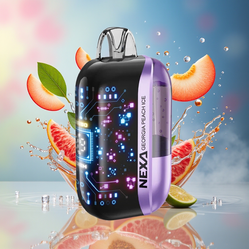 NEXA Ultra 50000 Norge Engros 20ml 800mah 5% 0.9ohm Dual Mesh 3d Skjerm Georgia Fersken Is