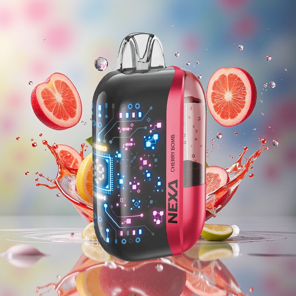 NEXA Ultra 50000 Norge Engros Engangsdamper Kirsebær 20ml 800mAh 5% 0.9ohm 3D Skjerm Type-C