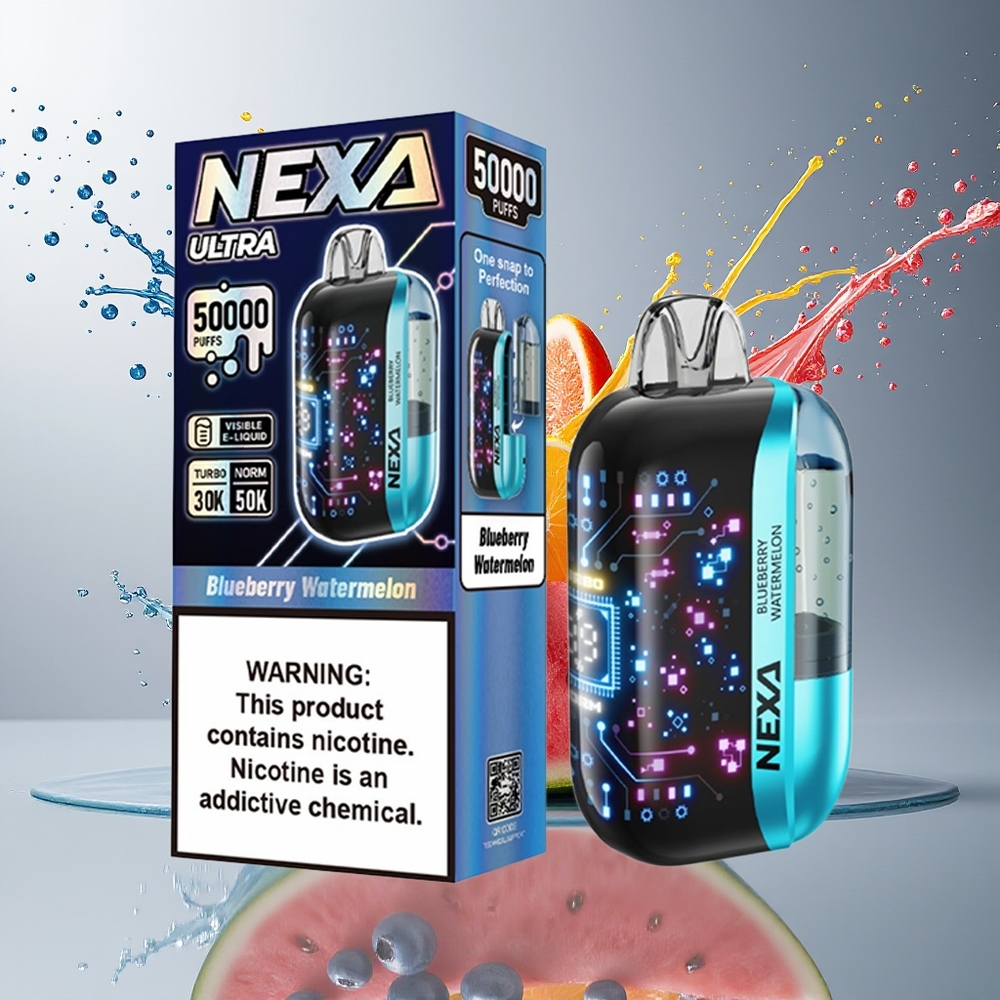 NEXA Ultra 50000 Puffs 20ml 800mAh Type-C Norge Engros Blåbær Vannmelon