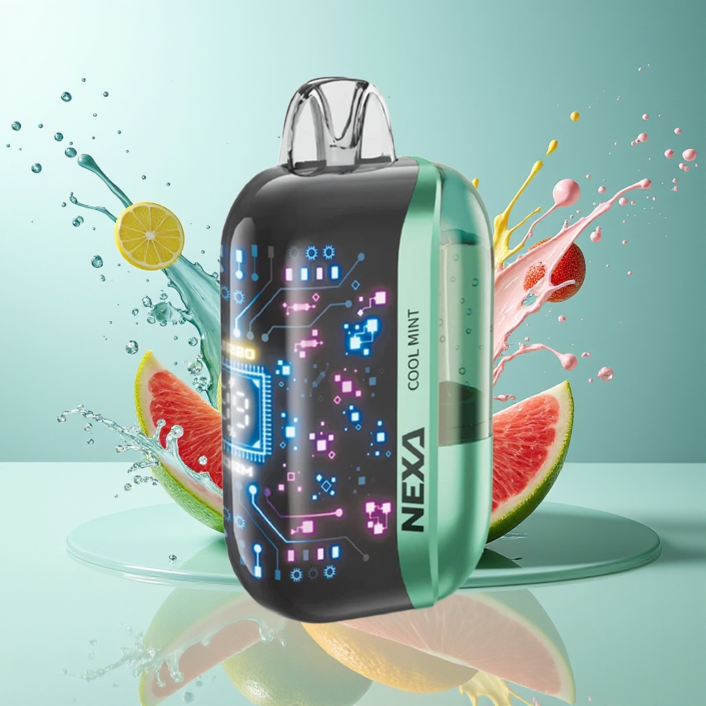 NEXA Ultra 50000 Puffs Norge Engros 20ml 800mAh 5% Kjølig Mynte 0.9ohm Dual Mesh 3D Skjerm Type-C