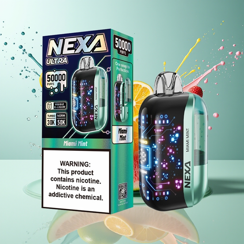 NEXA Ultra 50000 Puffs Norge Engros 20ml 800mAh 5% Nikotin Miami Mynte