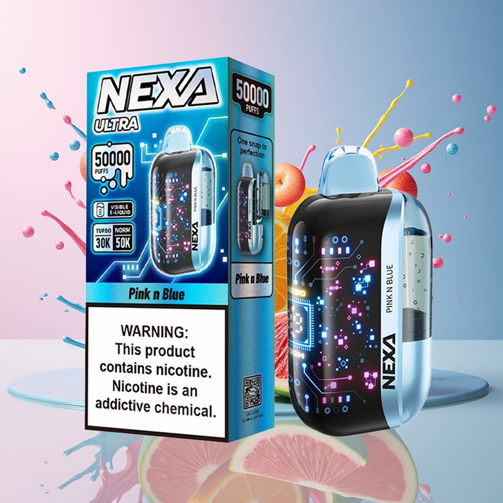 NEXA Ultra 50000 Puffs Norge Engros 20ml 800mAh 5% Nikotin Rosa og Blå