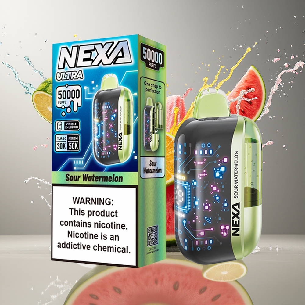 NEXA Ultra 50000 Puffs Norge Engros 20ml 800mAh 5% Nikotin Sur Vannmelon Type-C