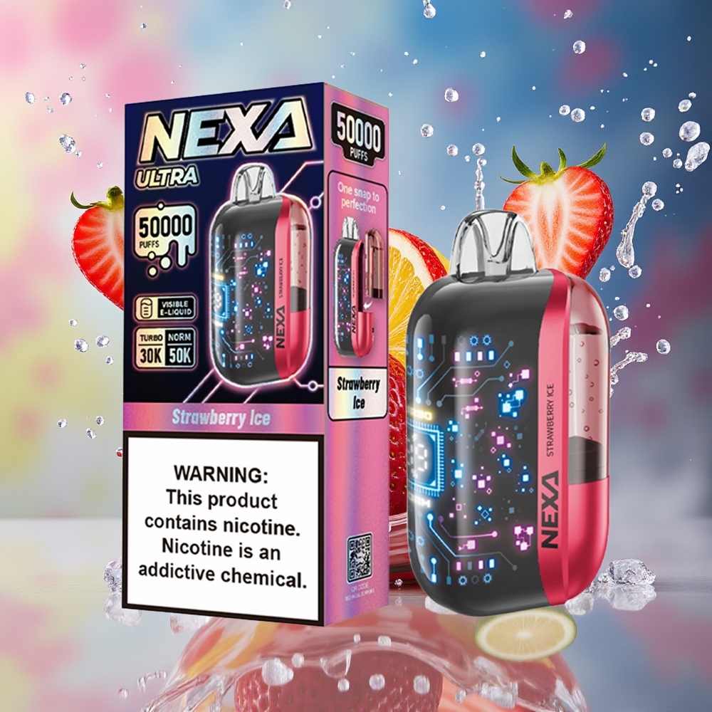 NEXA Ultra 50000 Puffs Norge Engros 20ml 800mah 5% Nikotin Jordbær Is Type-C