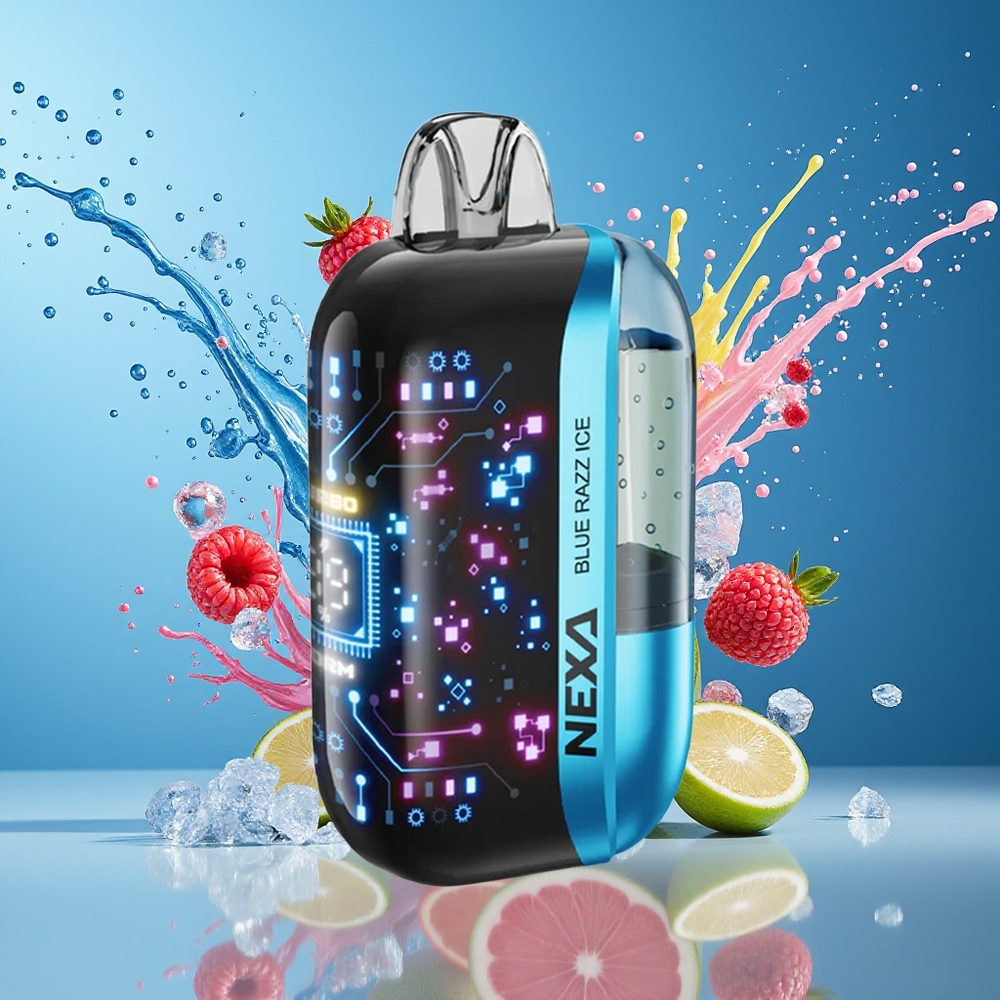 NEXA Ultra 50000 Puffs Norge Engros Engangsdamper Blå Bringebær Is 20ml 800mAh Type-C