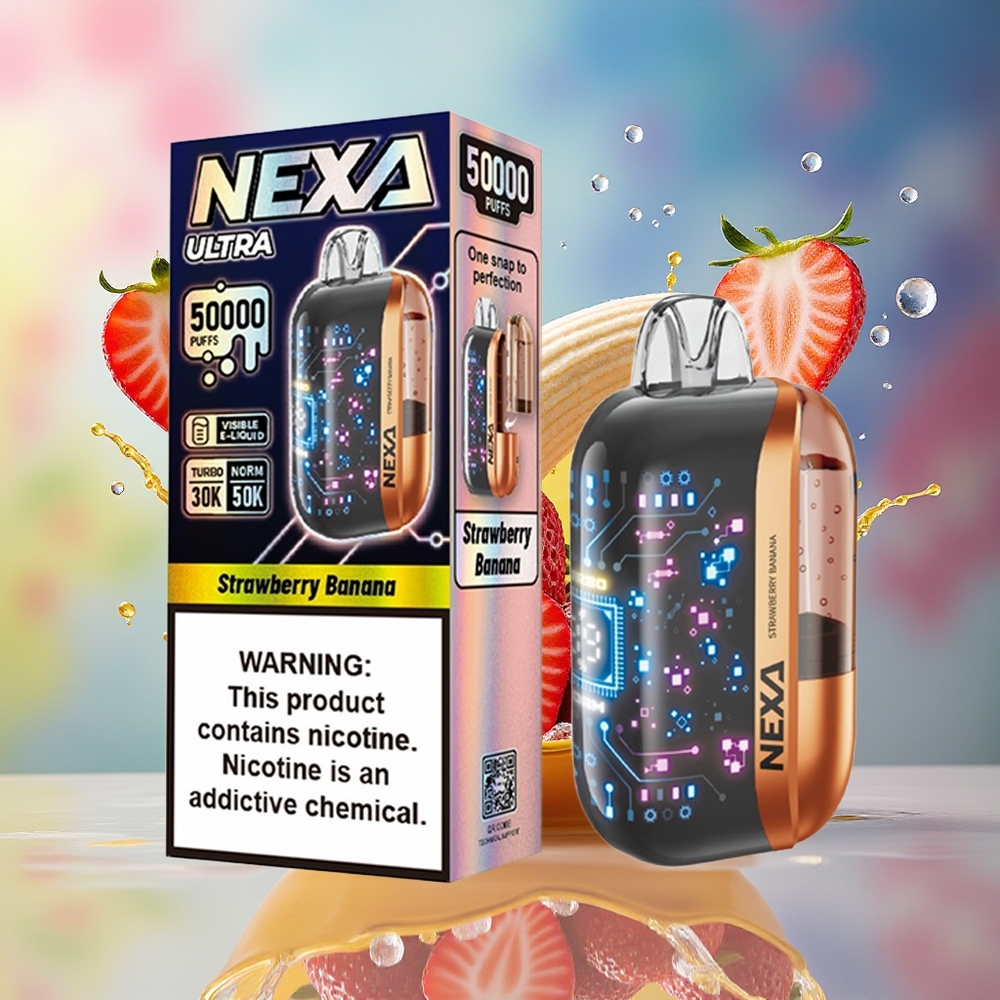 NEXA Ultra 50000 Puffs Norge Engros Jordbær Banan 20ml 800mAh 5% Type-C