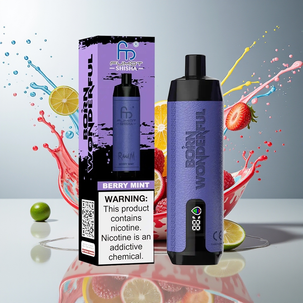 RandM Fumot Shisha 10000 Puffs Engros Norge 18ml 850mAh Type-C Bær Mynte