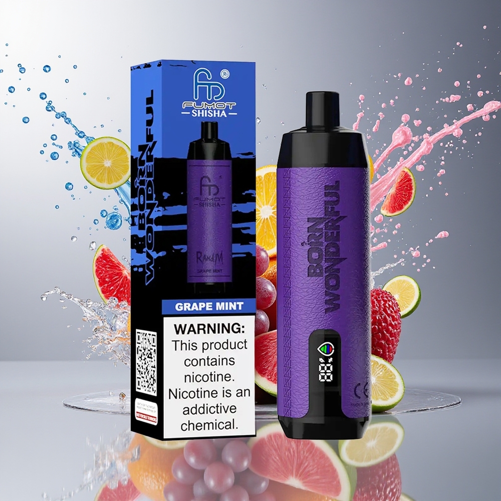RandM Fumot Shisha 10000 Puffs Norge Engros 18ml Type-C Druemynte