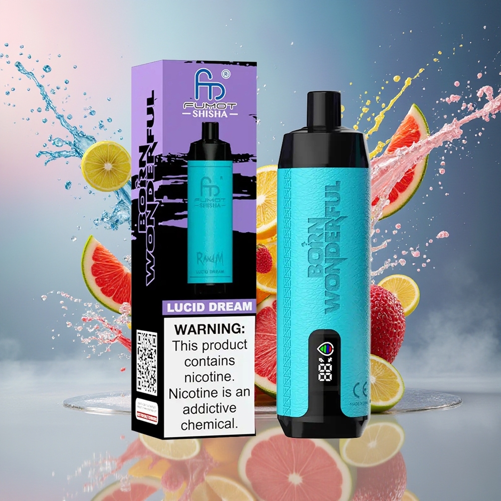 RandM Fumot Shisha 10000 Puffs Norge Engros LED Type-C 850mAh 0.6ohm Mesh