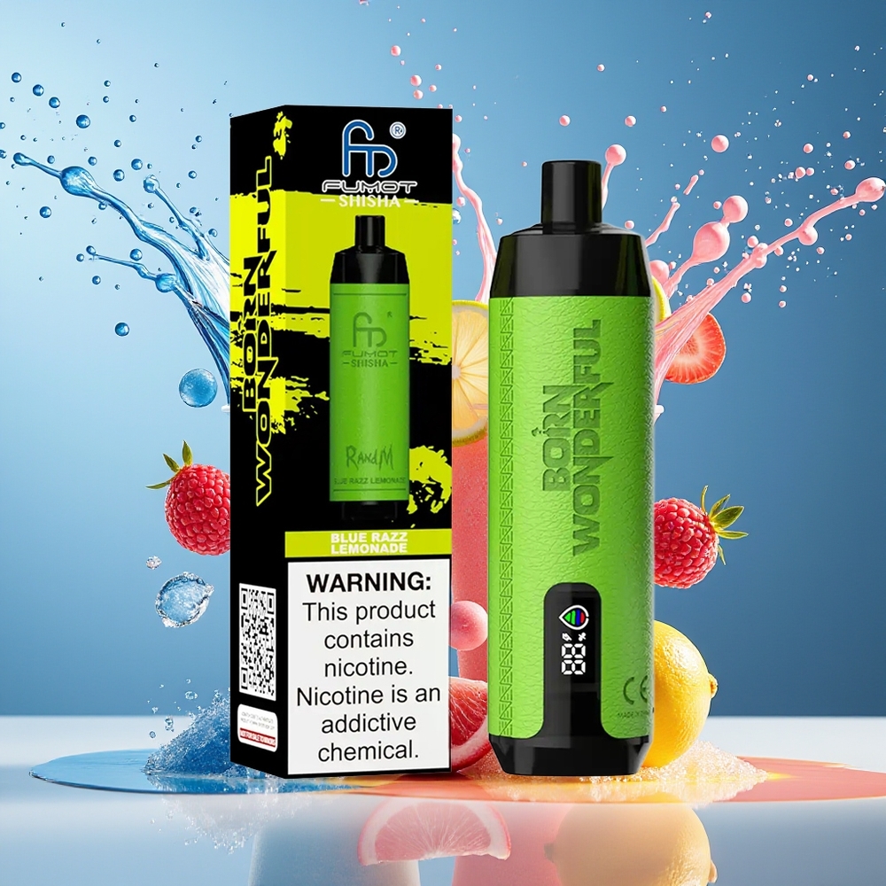 RandM Fumot Shisha 10000 Puffs Norge Engros Type-C Blå Sitronade