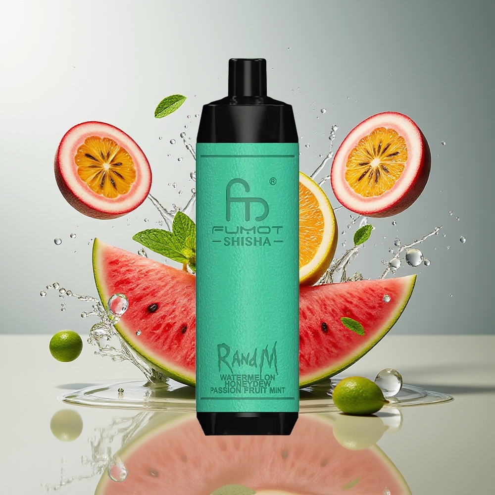 RandM Fumot Shisha 10000 Puffs Norge Engros Vannmelon Honningmelon Passionsfrukt Mynte 18ml 850mAh 0.6ohm Type-C