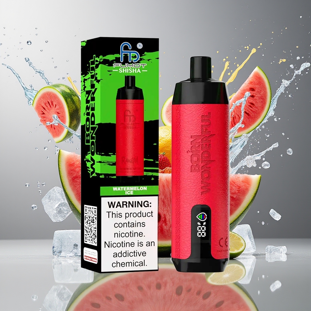 RandM Fumot Shisha 10000 Puffs Norge Engros Vannmelon Is LED Type-C 850mAh 0.6ohm