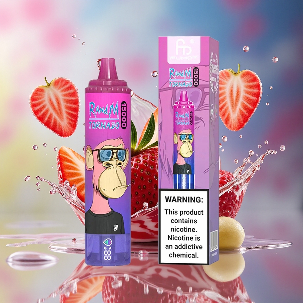 RandM Fumot Tornado 15000 Norge Engros 25ml 850mAh Type-C Jordbær Drue