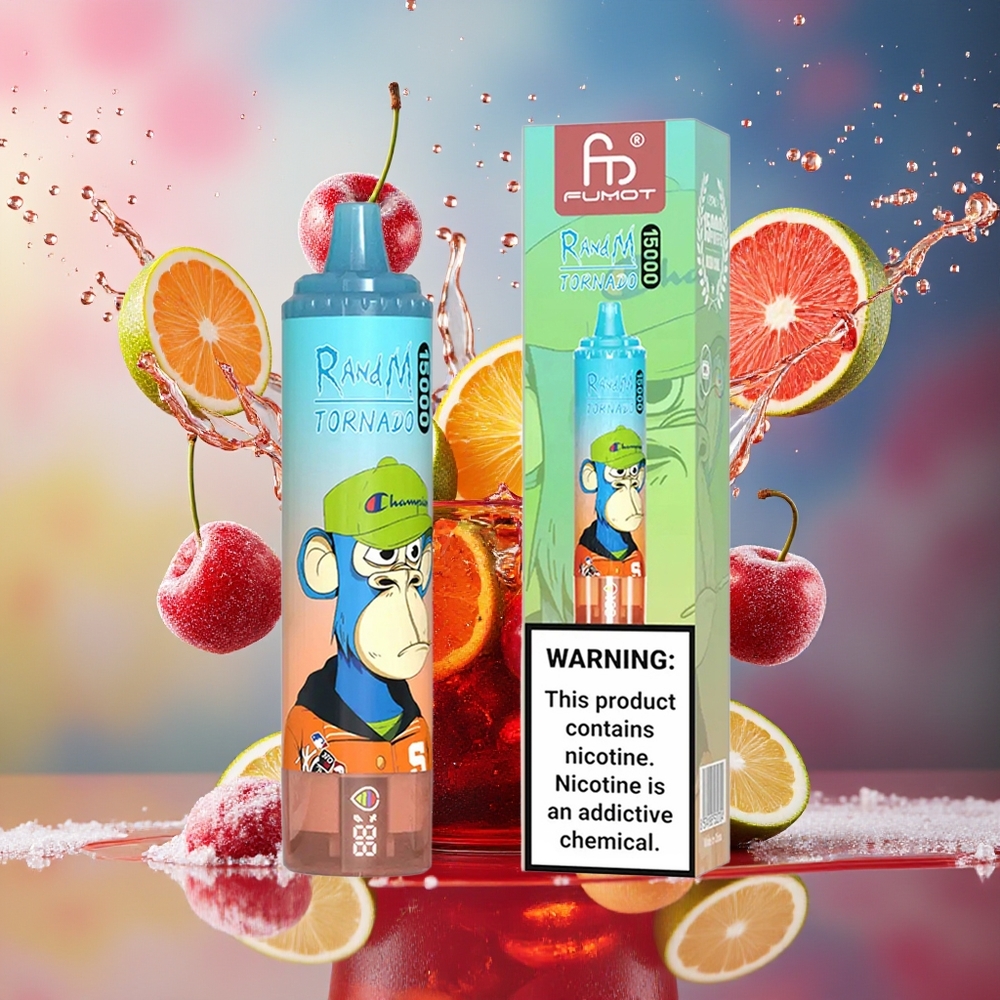 RandM Fumot Tornado 15000 Norge Engros 25ml LCD Type-C Kirsebær Cola