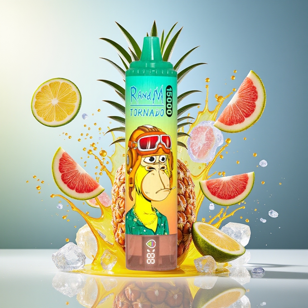 RandM Fumot Tornado 15000 Norges Engros LCD Type-C 25ml 850mAh Ananas Is