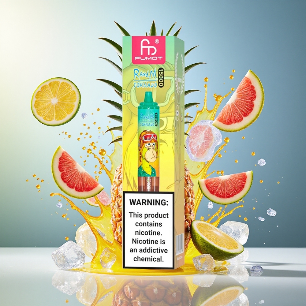 RandM Fumot Tornado 15000 Norges Engros LCD Type-C 25ml 850mAh Ananas Is